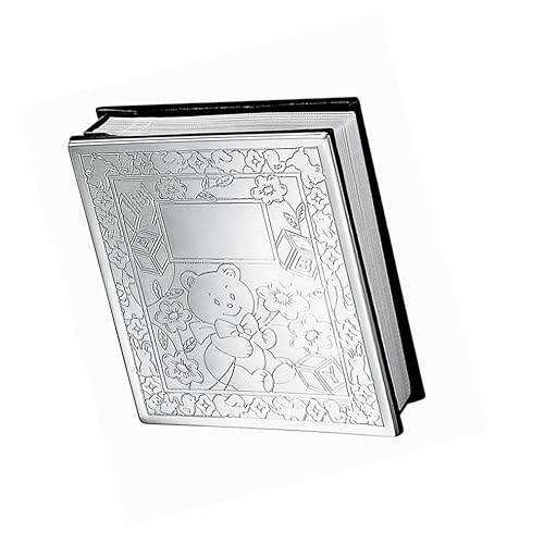 Accenti 24408E Personalized Baby Album, Silverplate Engraved Album, 6.5 Inch X 6 Inch Baby Bear Themed Photo Album thumb #3