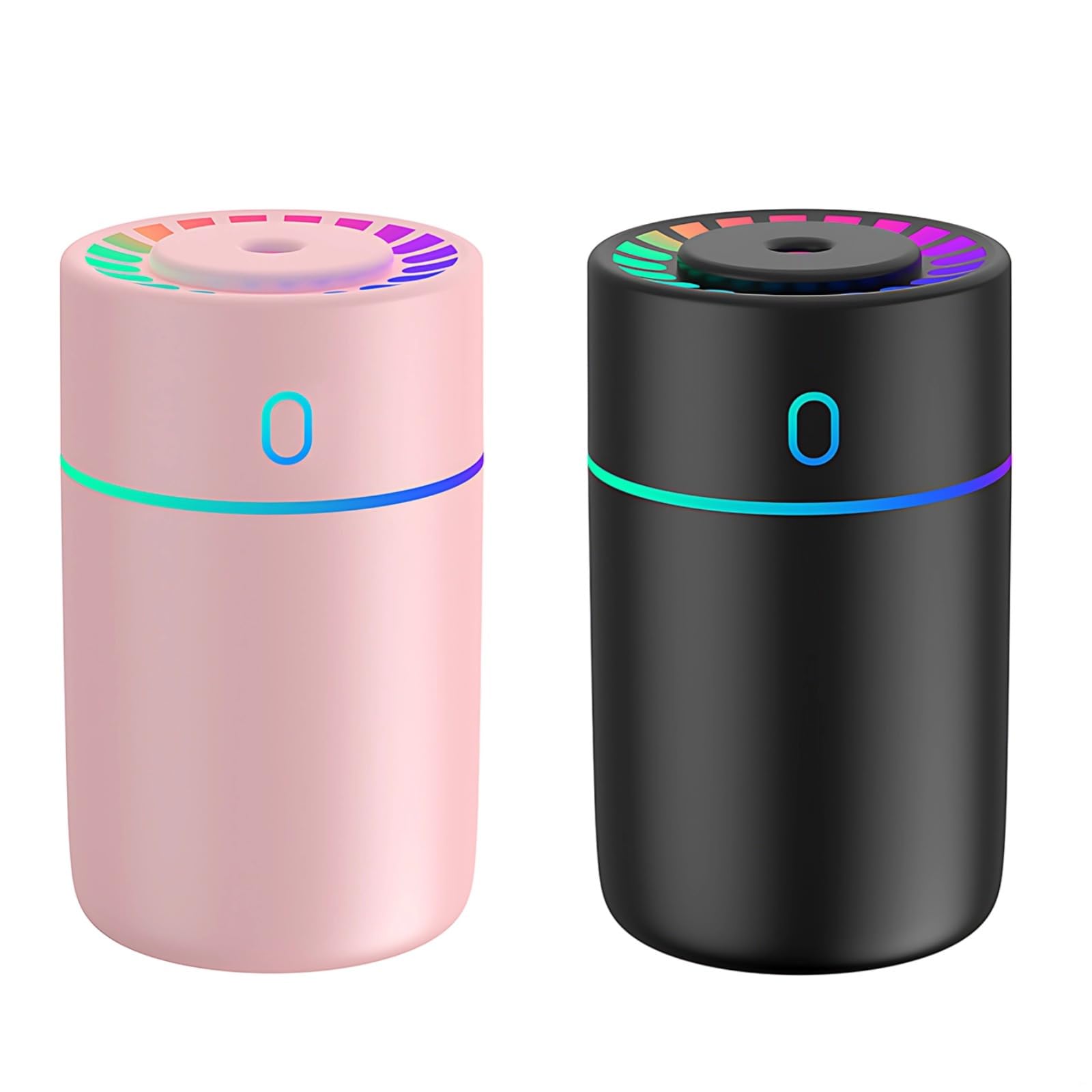 USB Mini Humidifier Duo Black Colorful Led Light for Cars Desktop Use Ideal for Rooms 230 Ml Water