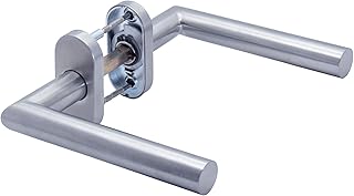 APECS Türgriffe Oval Rosette edelstahl für Haustür und Innentüren Drückergarnitur L-Modell H-0904