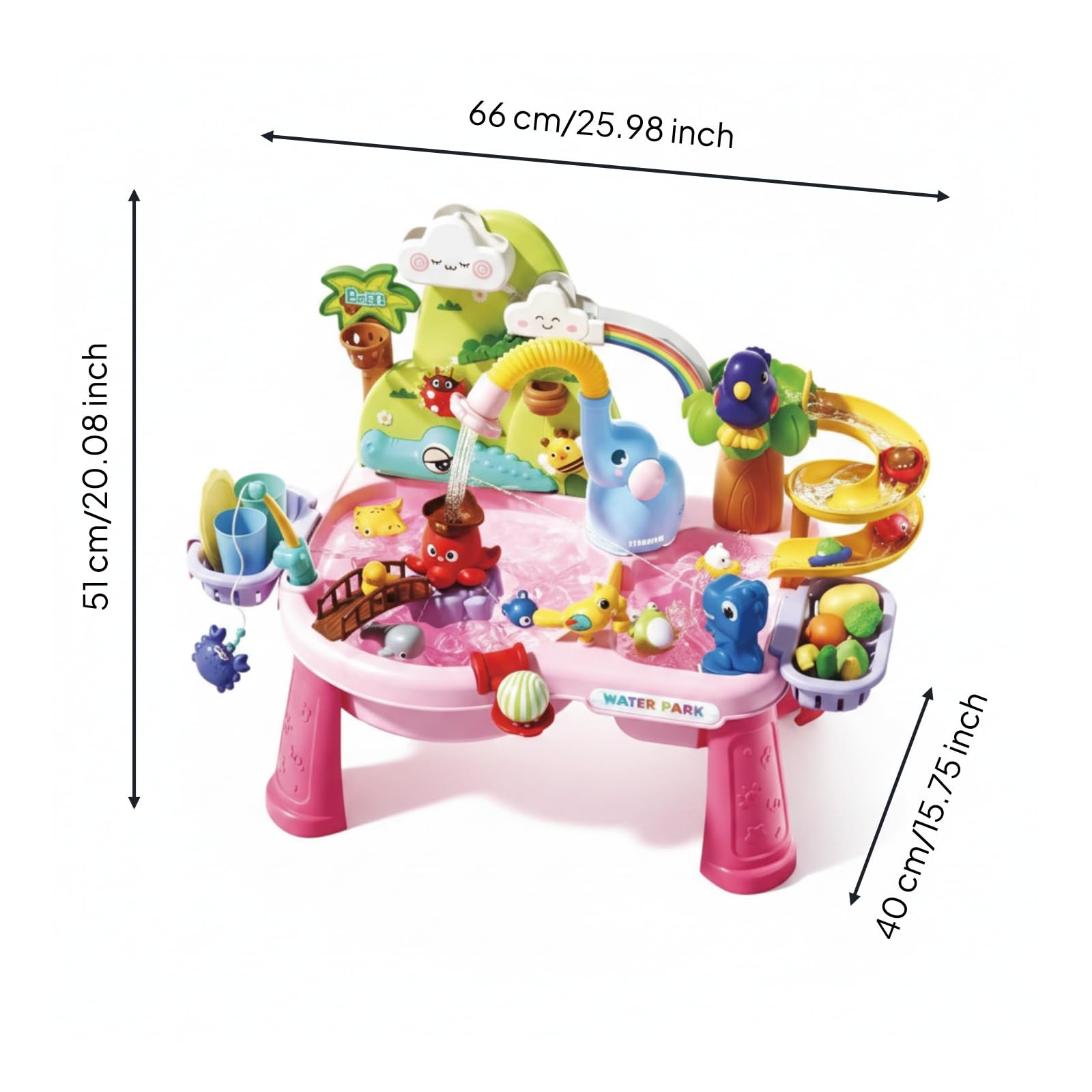 Set Acqua Grande Animale Animali Tavolo Gioco Acqua Elettronico No Tavolo Acquatico per Esterno, Rosa
