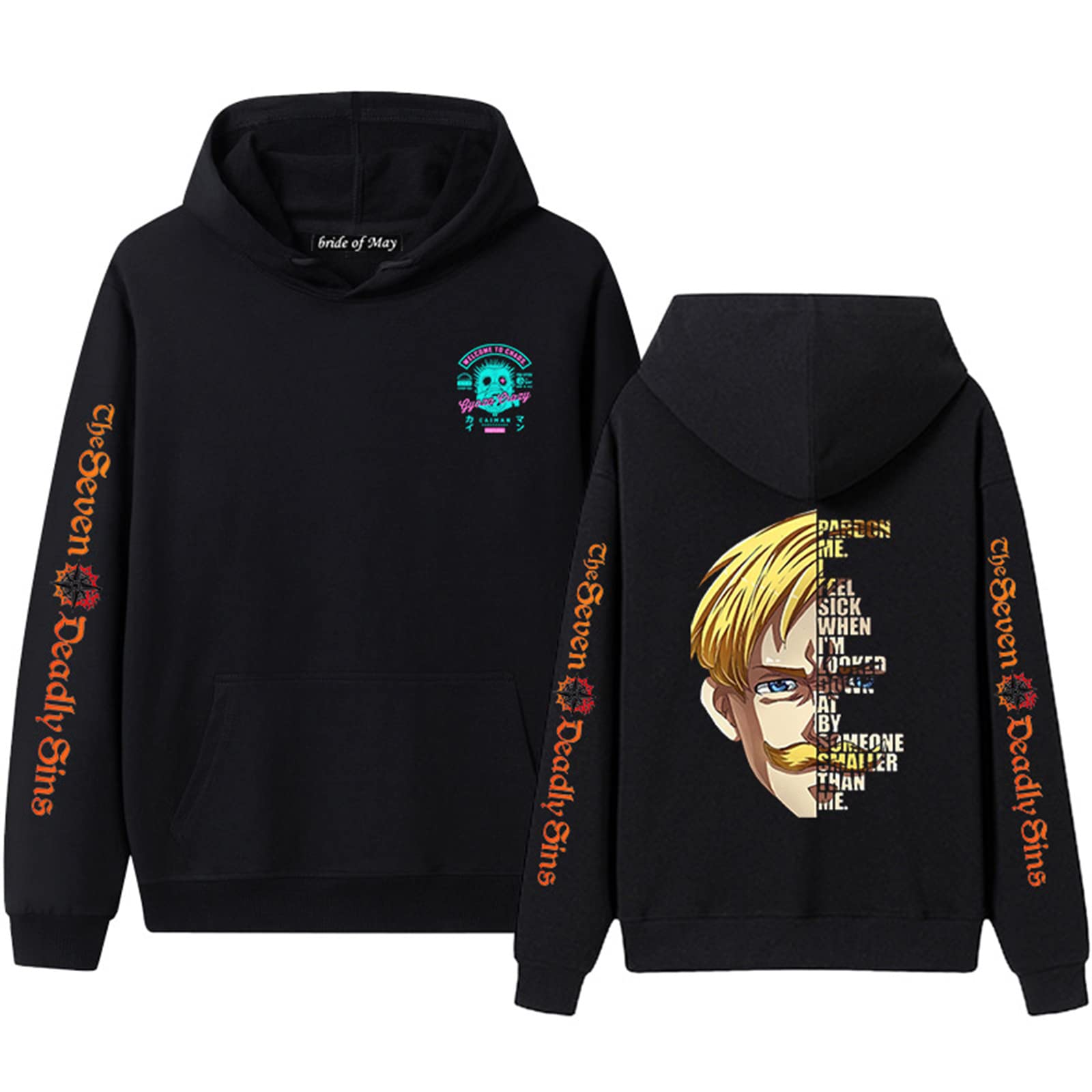 The Seven Deadly Sins Hoodie Unisex Anime Escanor Cosplay Costume Printed Pullover Long Sleeve Sweatshirt Jacket Tops