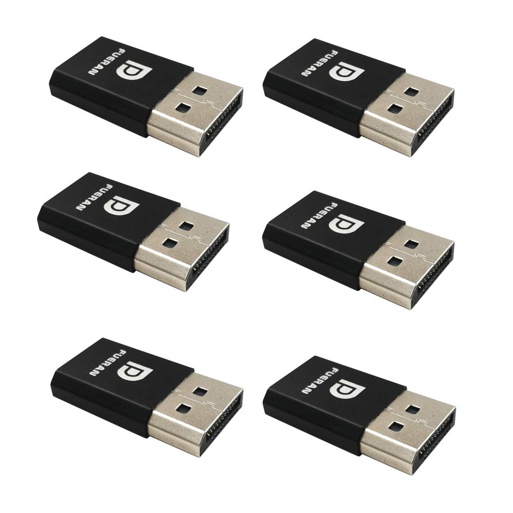 FUERAN DP - DisplayPort Display Emulator EDID Emulator Plug 2K (fit Headless 2560x1600@30Hz) 4K 4096x2160@60Hz Display Port Dummy Plug DisplayPort Compatible (2K-2560x1600@30Hz-6P)