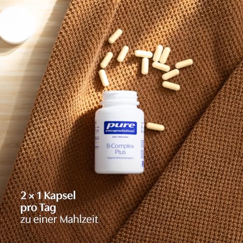 Pure Encapsulations B-Complex Plus | 60 vegane Kapseln (2 Monate Vorrat) | deine 8 B-Vitamine für mentale Performance | B1, B2, B3, B5, B6, B12, Biotin, Folat (als Metafolin) in aktivierter Form – Bild 4