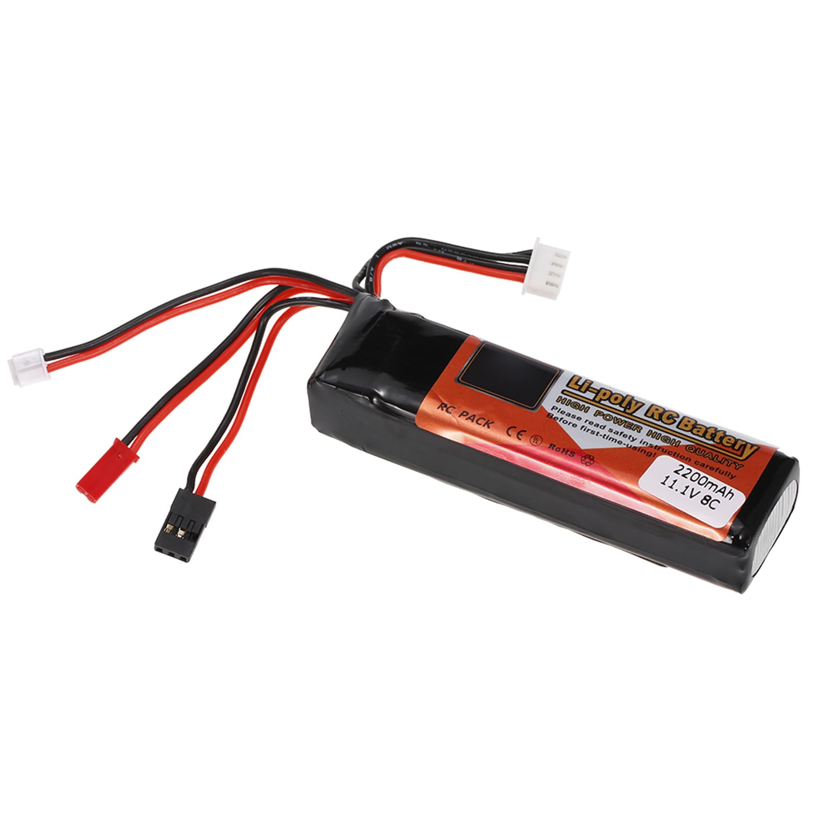 Generic Batterie RC LiPo 11,1 V 2200 MAh avec Prise Futaba JR JST, Compacte 100 X 24,7 X 21,3 Mm, pour Télécommande Futaba JR Devo7 10 WFLY