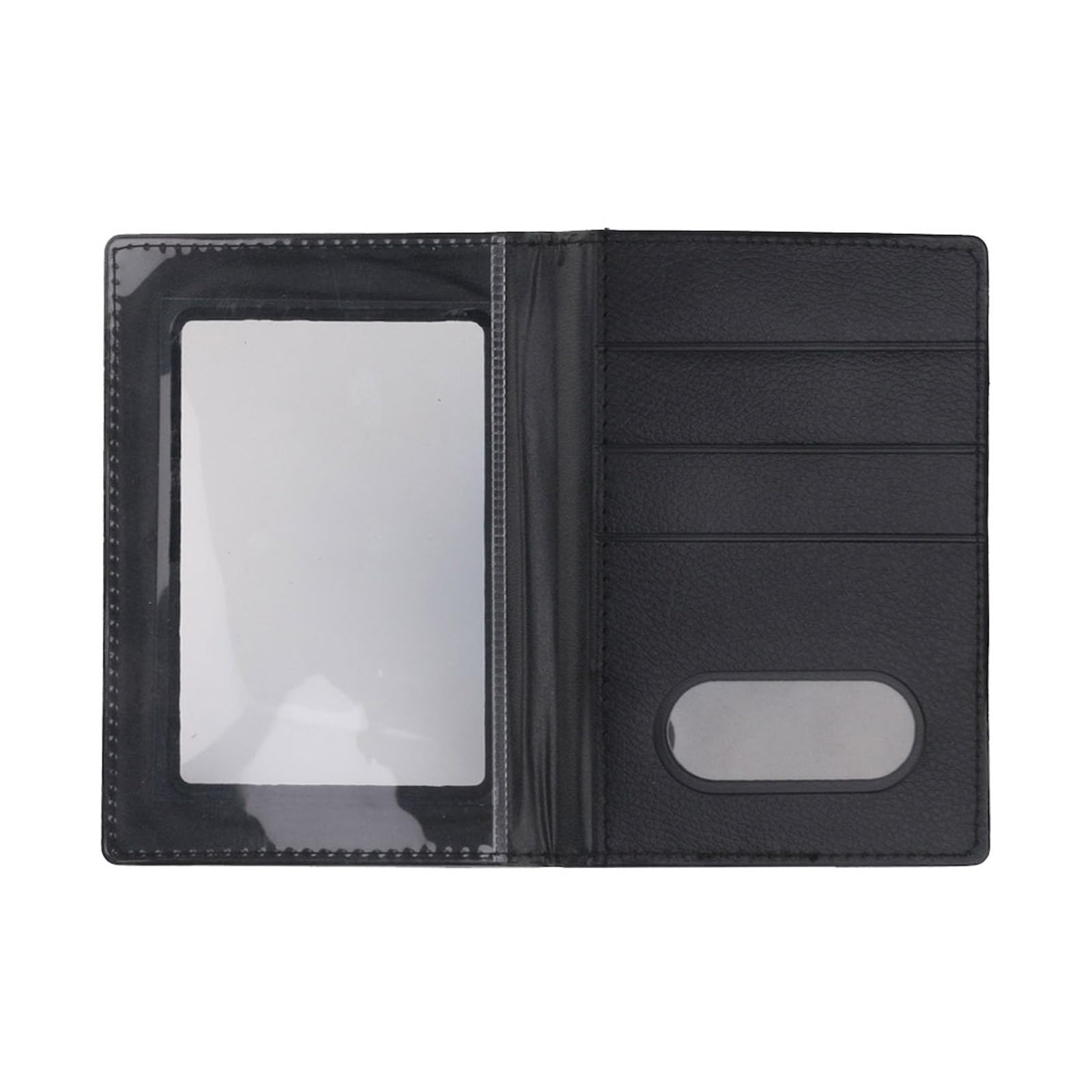 Porta passaporti con finestra trasparente e scomparti multipli per carte di credito, pratico organizer da viaggio in PVC impermeabile pratico porta passaporto in PVC, Blu scuro