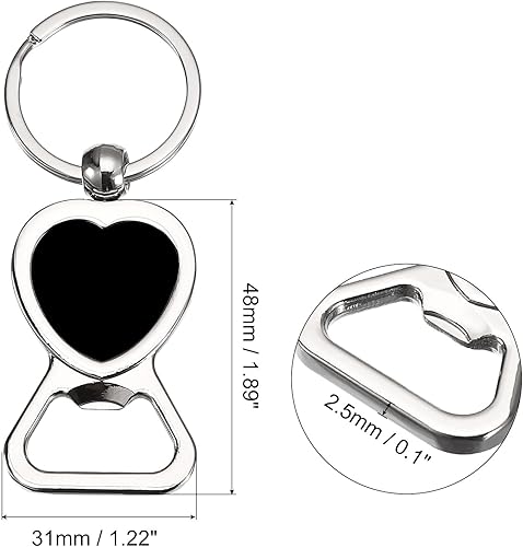 Miniatura 2 de uxcell Llavero abridor de botellas, 2 unidades, abridor de botellas de cerveza de acero inoxidable, llavero plano portátil para hombres, mujeres