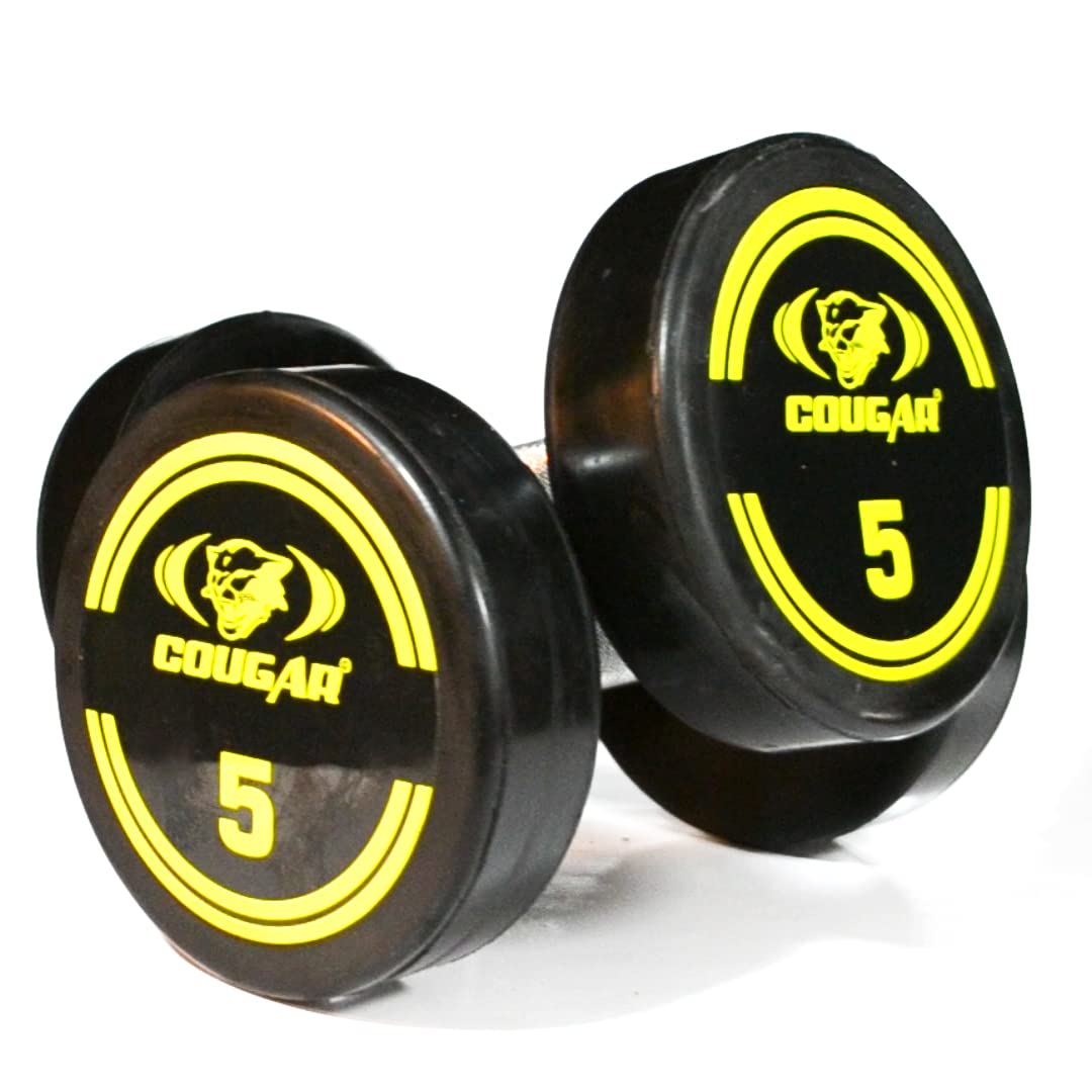 Cougar Solid Rubber Coated Bouncer Dumbbell for Home and Commercial Gym/Ideal for Beginners and Advanced Users/Dumbbells for Fitness and Strength Training (5Kg*2) Fixed Weight Dumbbell (B09NRCV885) Amazon Price History, Amazon Price Tracker
