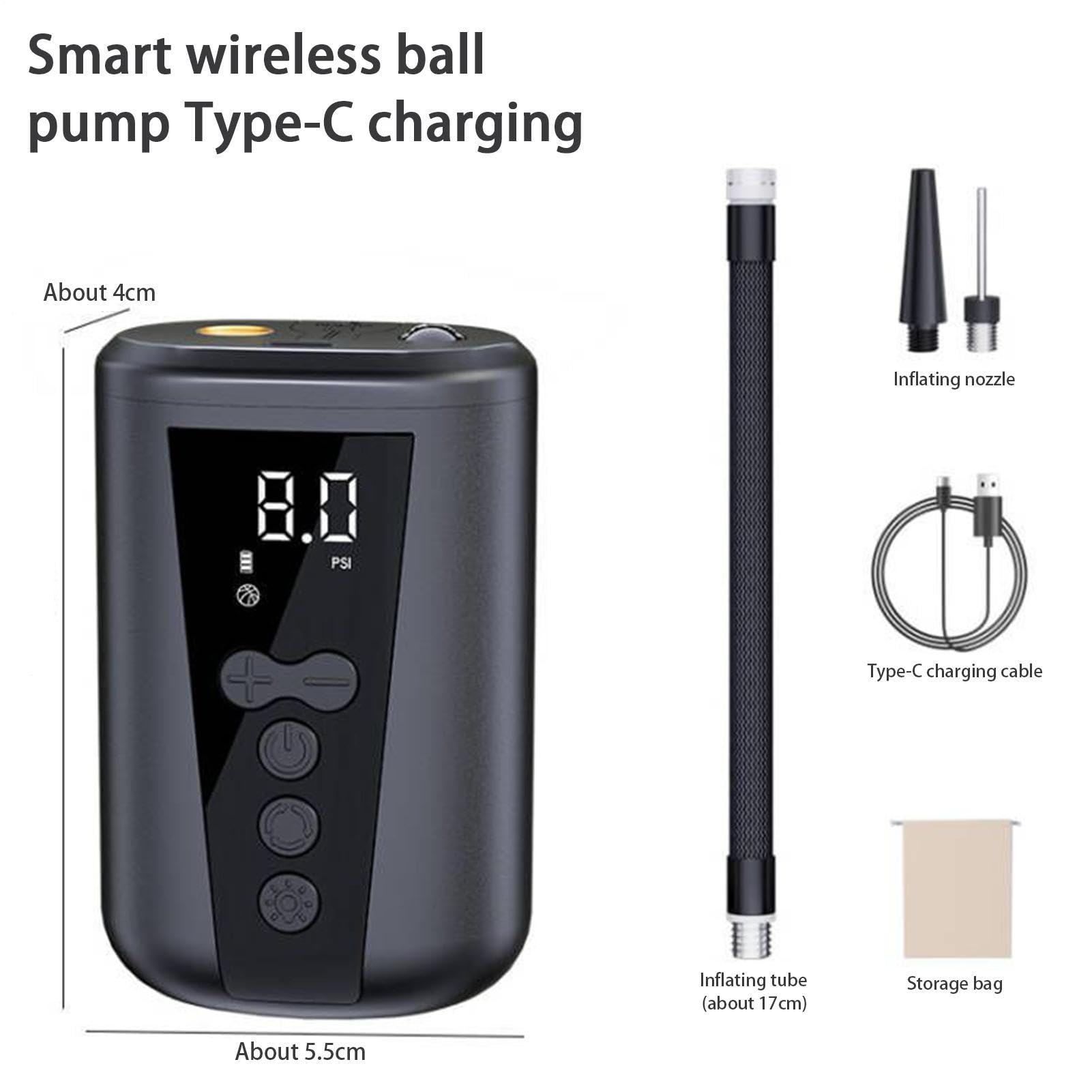 Elektrische Luftballpumpe Digital Smart Luftpumpe mit LED-Licht | Basketball Fußball Volleyball Inflator Trainingszubehör