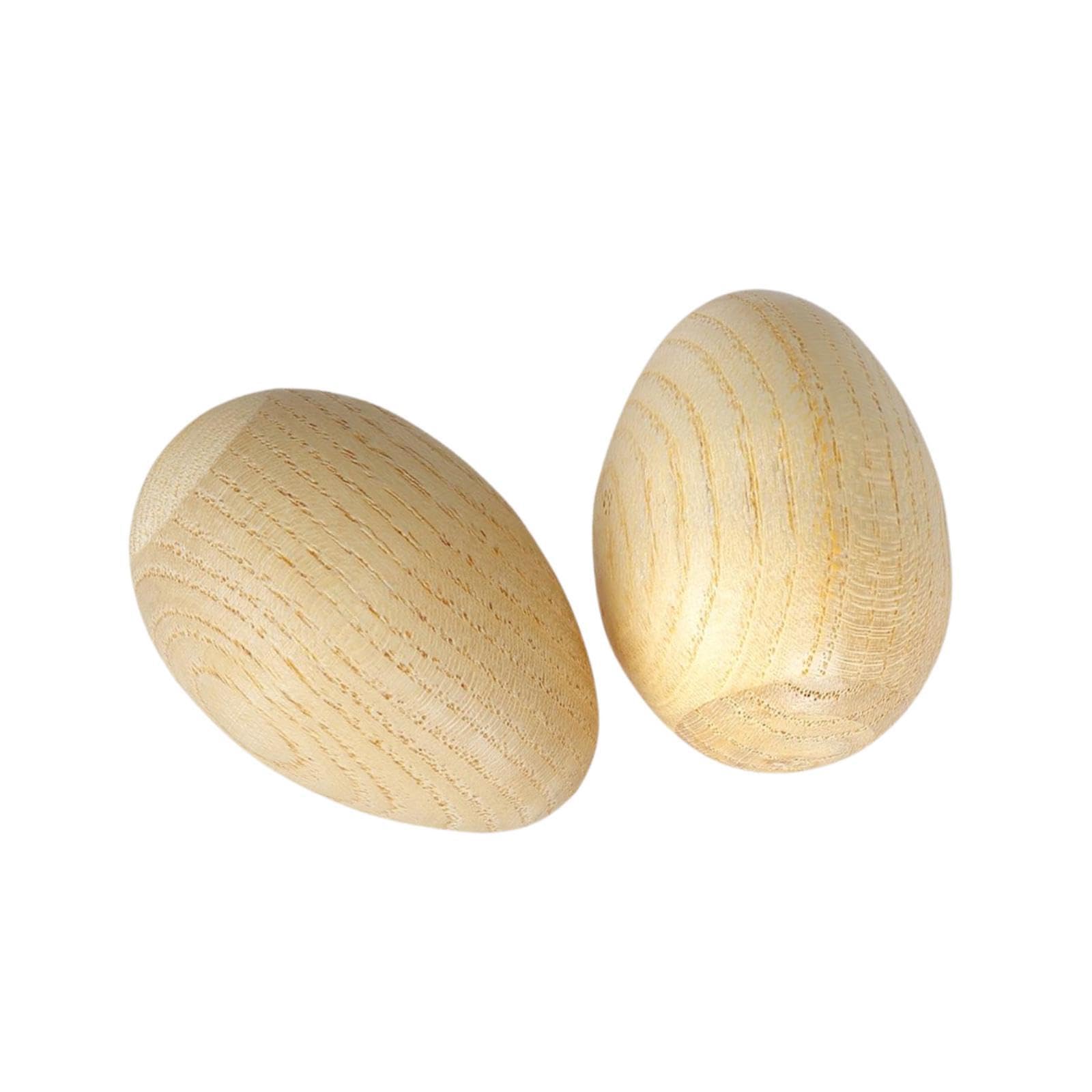Juego de 5 maracas de madera para huevos de mano, instrumento para adultos y niños, M, color beige