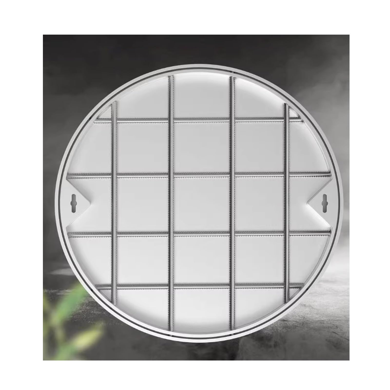 GJMSSMY Stainless Steel Round Inspection Cover for Outdoor Use Heavy-Duty Flush Manhole Cover and Frame Commercial Grade Pressure-Resistant Drainage Inspection Lid (40cm/15.7in)