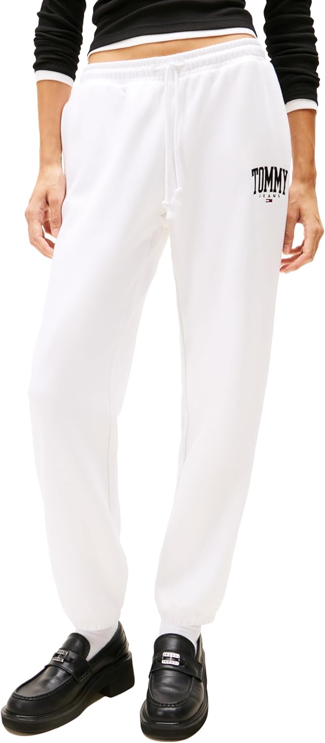 Tommy Jeans Women's Regular Logo Jogger Sweatpants with Drawstring Ties