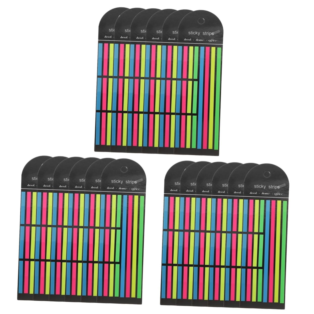 Tofficu 18piezas Marcadores De Página Coloridos Tiras Adhesivas Fluorescentes Para Lectura Pestañas Cortas y Largas Para Estudiantes y Profesores