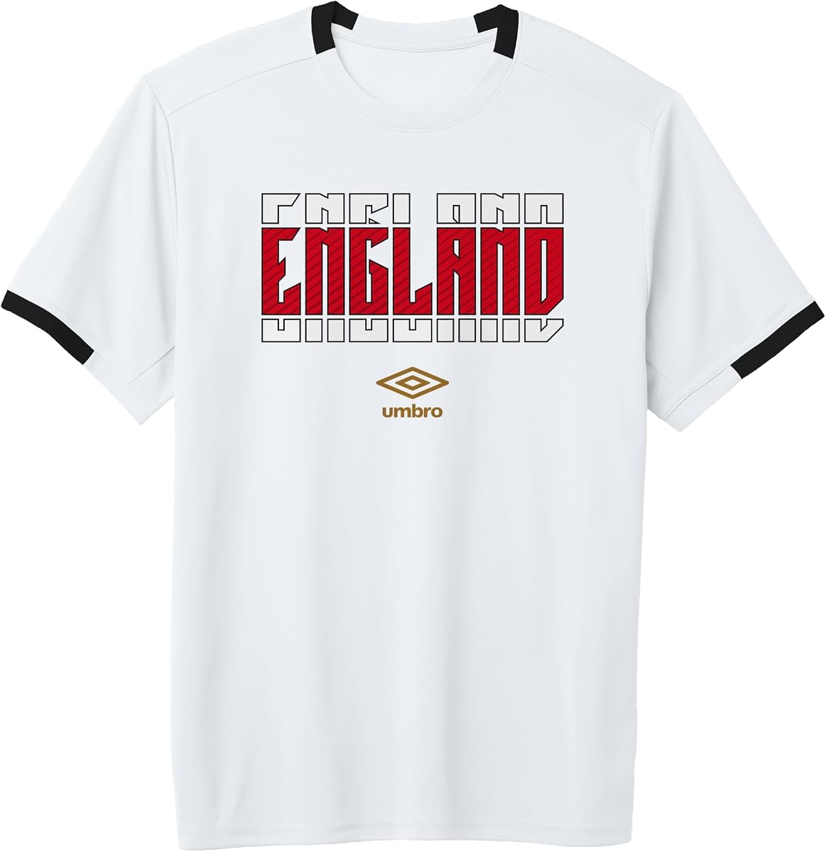 Camiseta de fútbol para adultos y jóvenes con logotipo apilado de Umbro International Soccer England