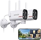 DEKCO 2 Pack Outdoor Security Camera with 2K Color Night Vision, Pan...