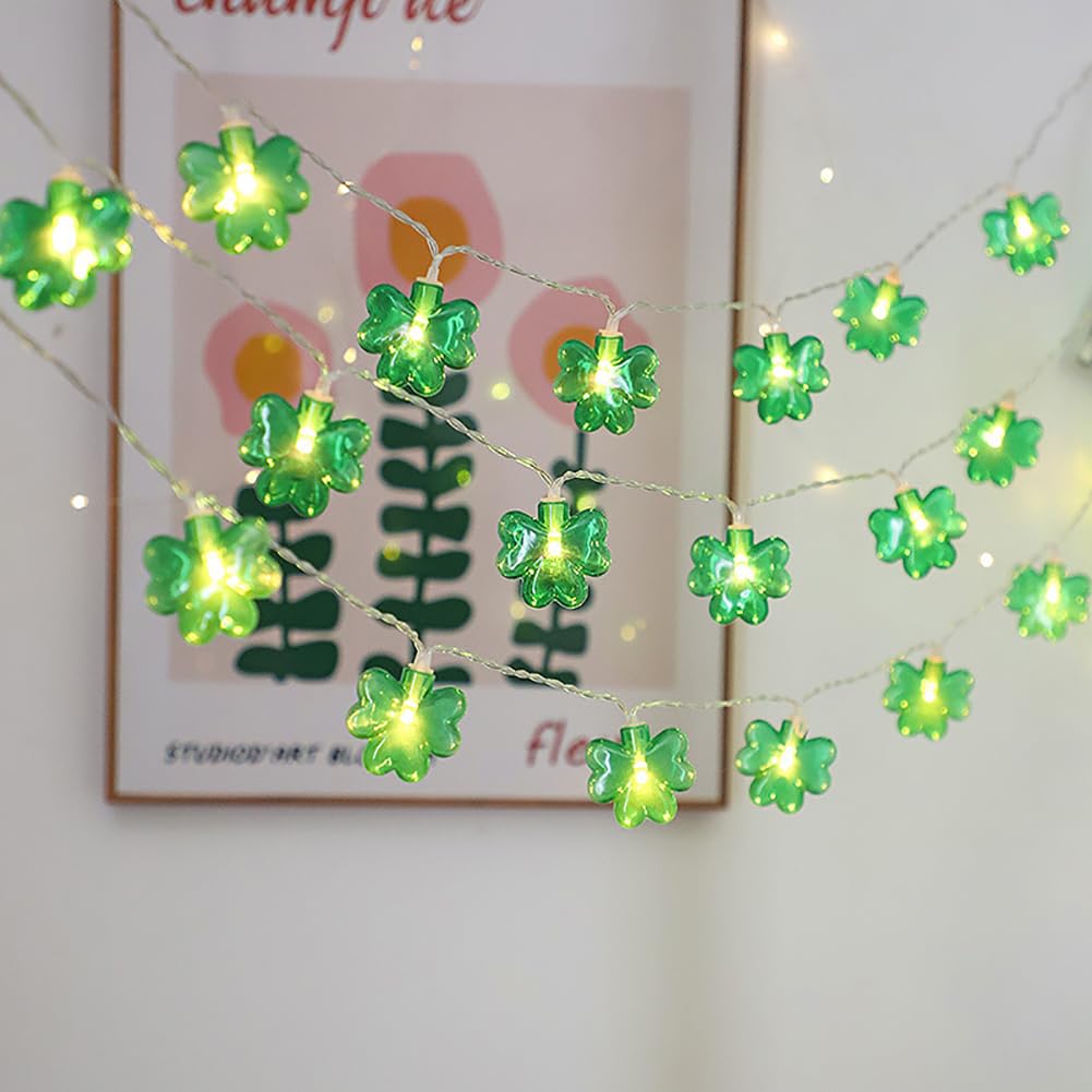 Lampy ogrodowe z czterema liśćmi koniczyny, kreatywne lampy wiszące, światła LED drut miedziany na baterie do dekoracji domu, na Boże Narodzenie