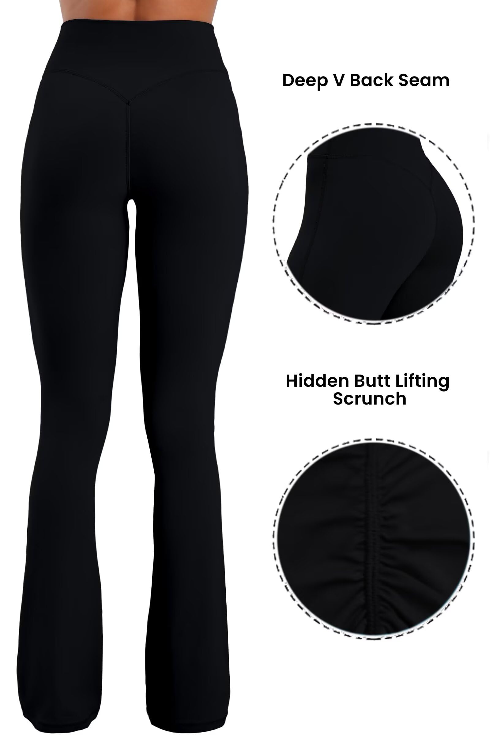 Sunzel Senza cucitura frontale Crossover Flare Leggings per le Donne Nascosto Butt Lifting Scrunch Controllo Pancia Mini svasati Yoga Pantaloni