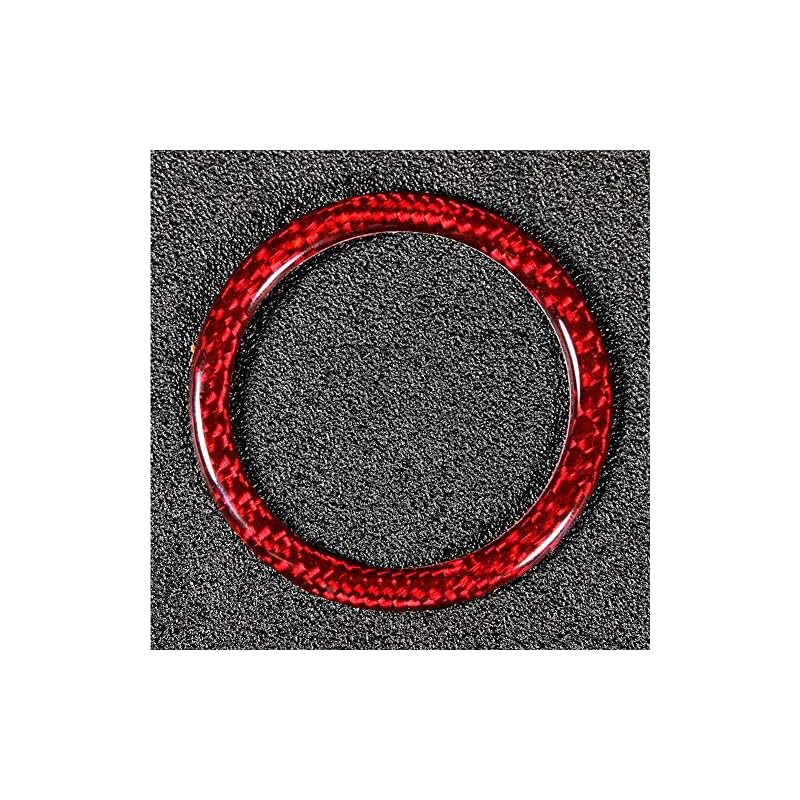 Tbest Engine Start Trim,Engine Start Ring,Engine Start Frame,Carbon Fiber Engine Start Button Ring Trim Decoration Engine Start Trim Ring Frame Cover Car I carbon fiber starter key ring for evo 8 car - Image 6