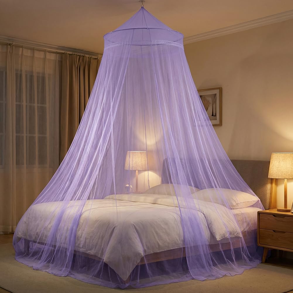 HATFRYF Mosquito Net, Mosquito Net For Bed, Dome Single Door Bed Canopy, Double Mosquito Proof, for Home, Dorm, Outdoor, Travel, Camping