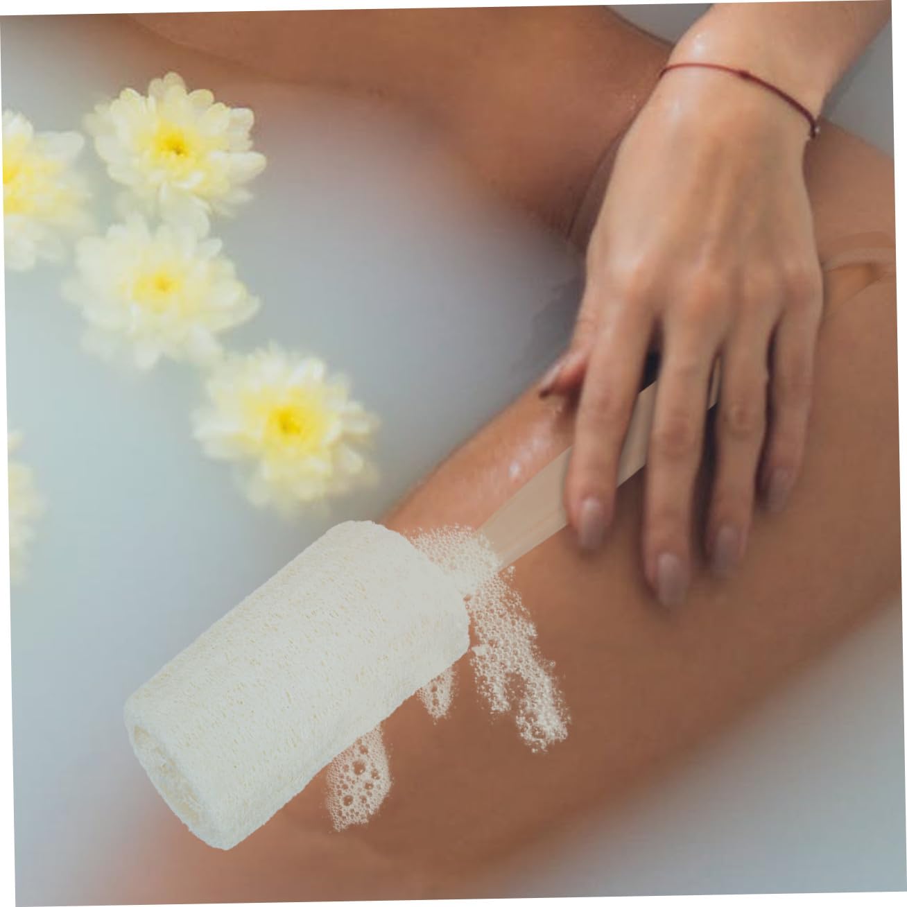 Angoily 6piezas Esponja Exfoliante De Ducha Mango De Madera De Cepillo De Baño Para Limpieza Corporal Casa Cepillo De Piel De Loofah Natural Para Exfoliación y Cuidado Piel