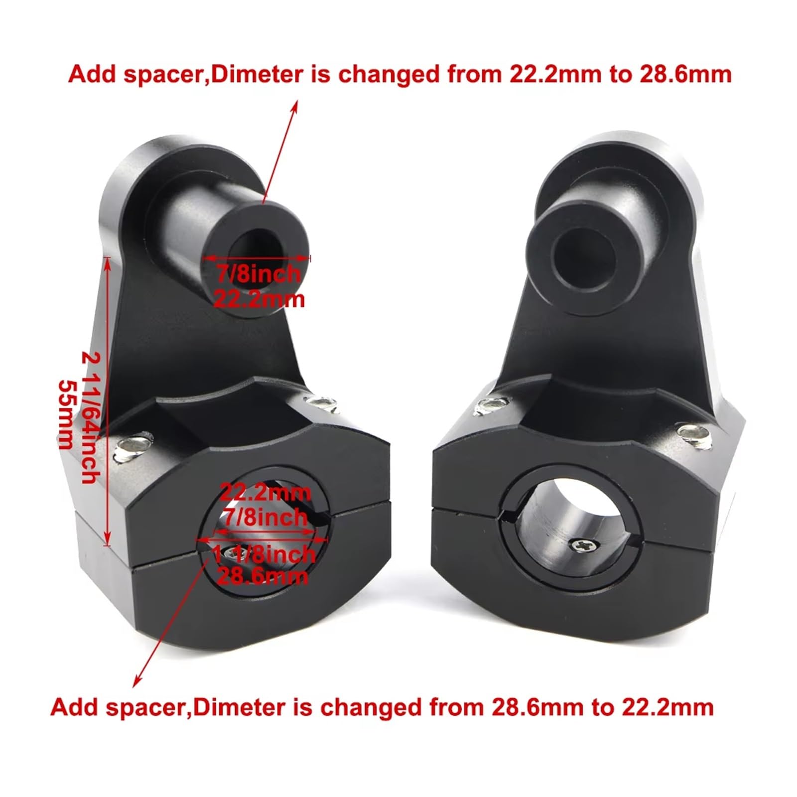 Riser Manubrio In Alluminio Per Moto V85TT – Alza Manubrio 1 Pollice, Kit Di Estensione Per Guida Comoda