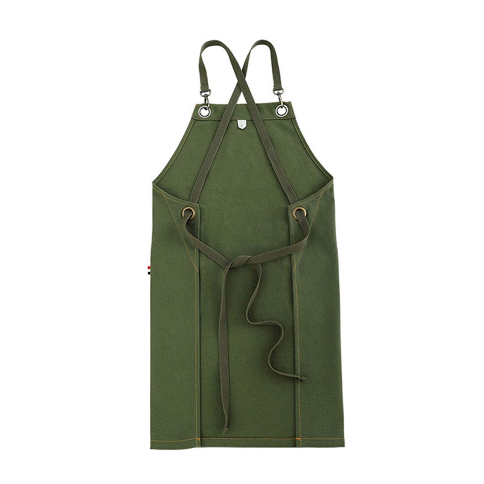 Tablier De Travail Toile Cirée Robuste – 7 Poches – Tablier Soudeur Charpentier Cuisine BBQ Atelier