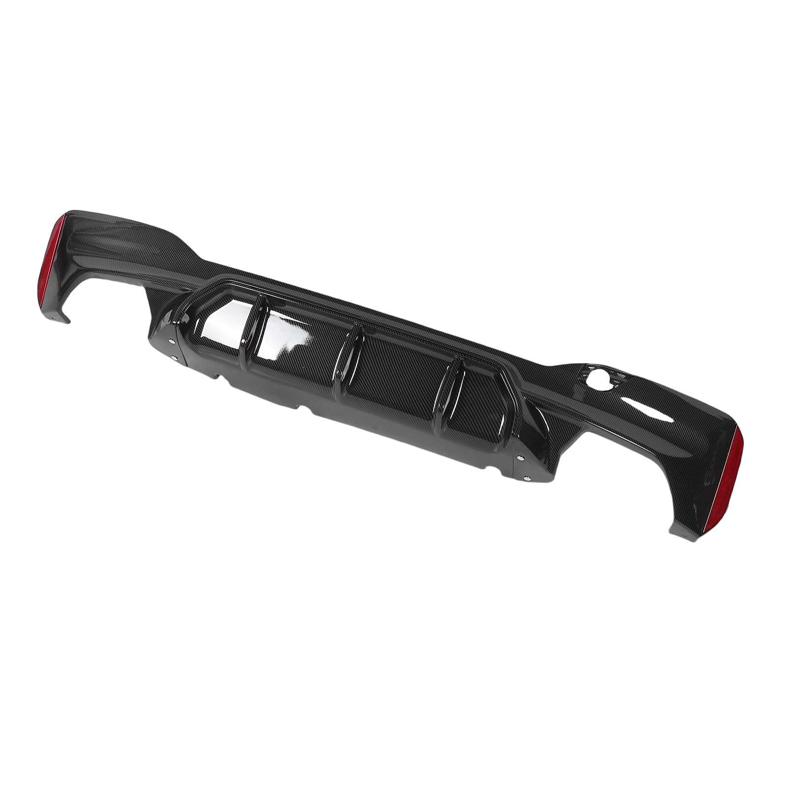 Cryfokt Difusor de Parachoques de, Protección Fuerte de Protección Trasera de Parachoques Trasero Simplemente con Tapa de Gancho de Remolque para Automóviles (patrón de Fibra de Carbono)