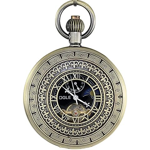 OGLE Waterproof Tourbillon Pocket Watch with Chain Cover