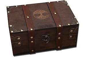 Enchanting Wood and Leather Treasure Chest