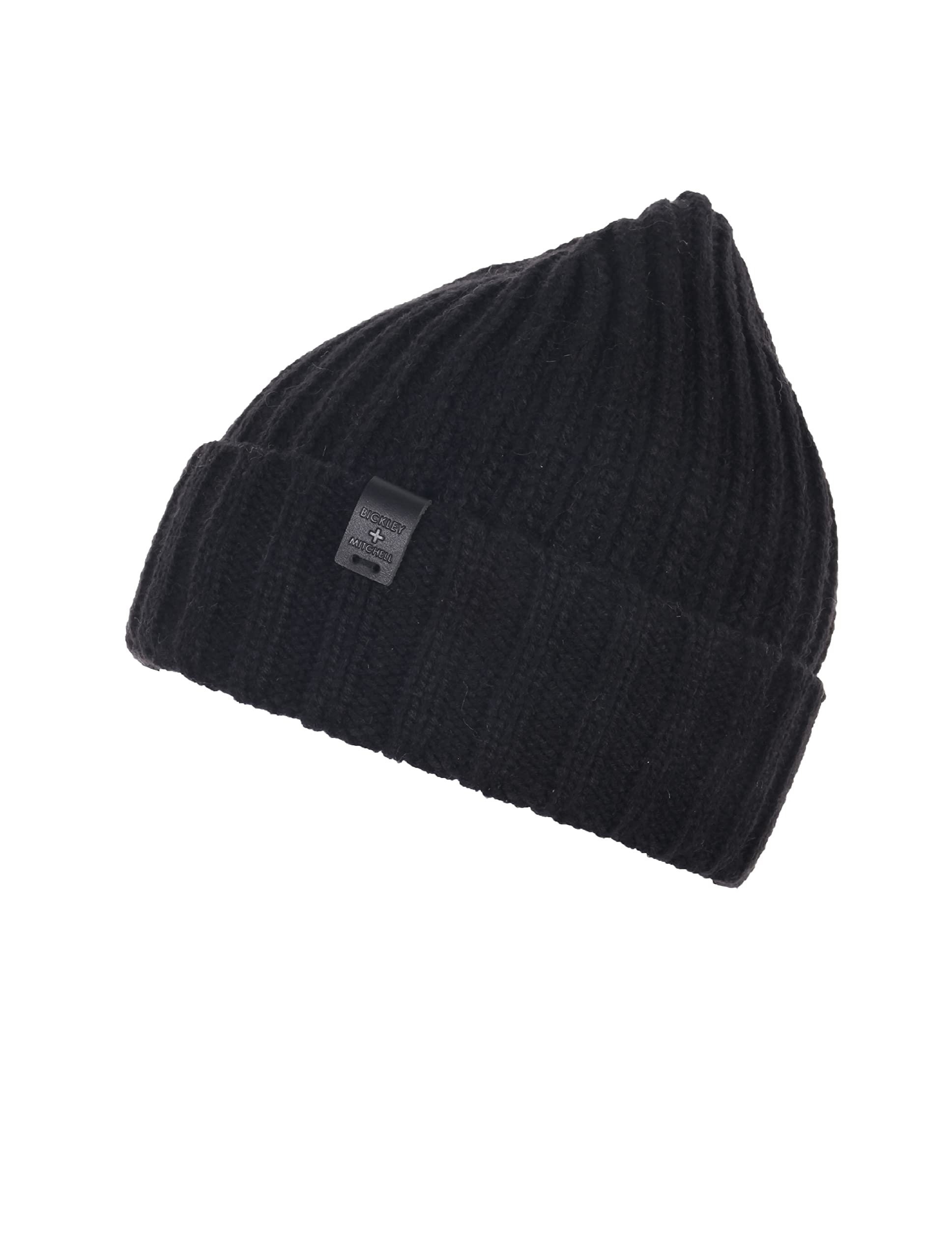 Bickley & MitchellBICKLEY + MITCHELL Men's Basic Rib Beanie 1003-01-10-20 hat, Black, One Size, black, One Size