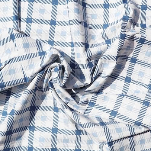 Image of Pure Source India Pure Cotton Elegance Bedding Set, Dreamy Cotton Comfort Double Bed Sheet with Pillow Covers (Pale Ivory Blue Marigold)