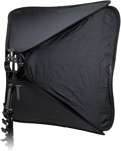 Miniatura 6 de Fotodiox Softbox plegable de 32 x 32 pulgadas, kit de flash 2X con disparadores remotos para Nikon - Dos softboxes plegables y soportes de luz