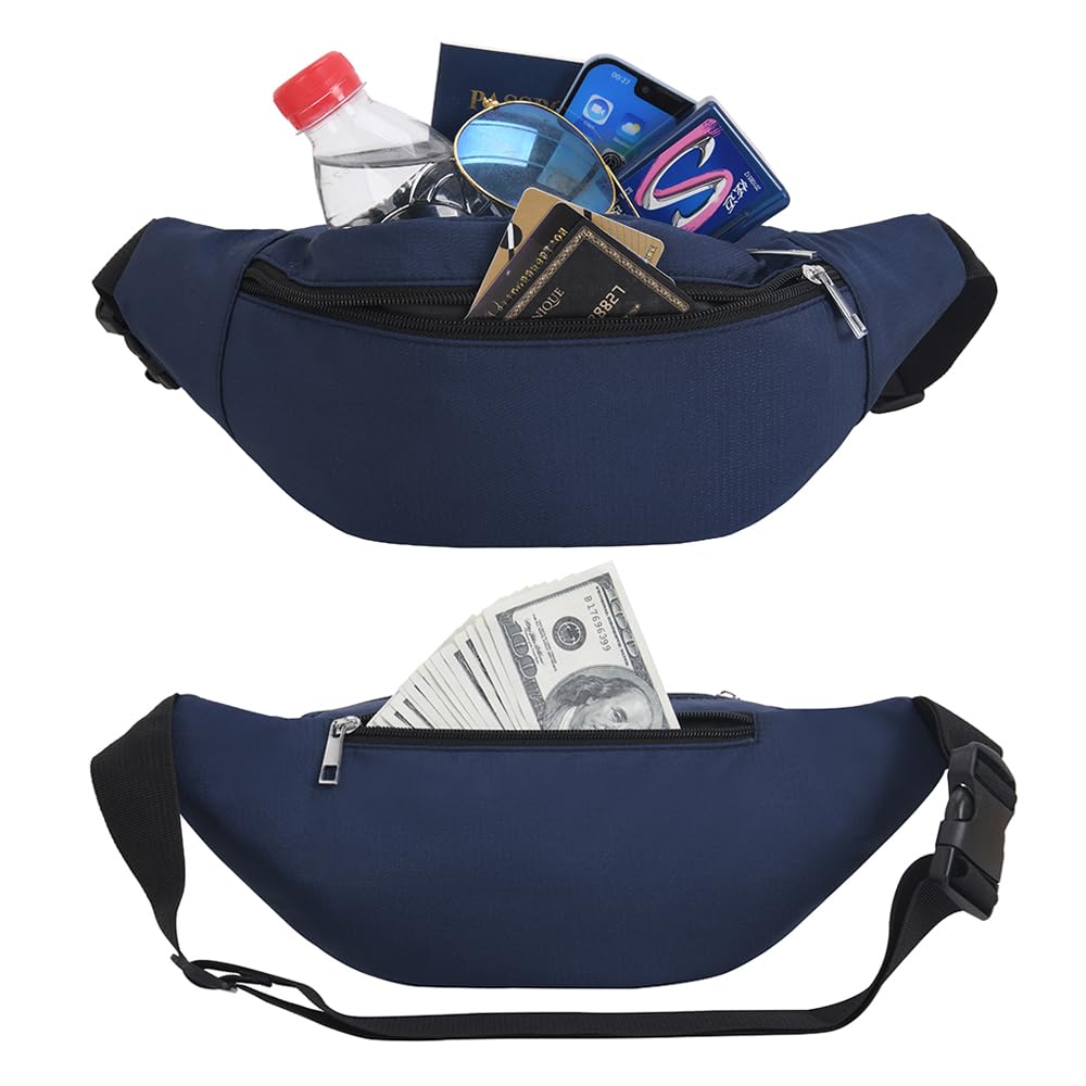 Waterproof Bumbags Waist Fanny Pack for Men Women Ladies Fashion Bum Bag with Adjustable Belt for Sport Running Hiking Jogging Girls Women Men (Blue) - Image 3