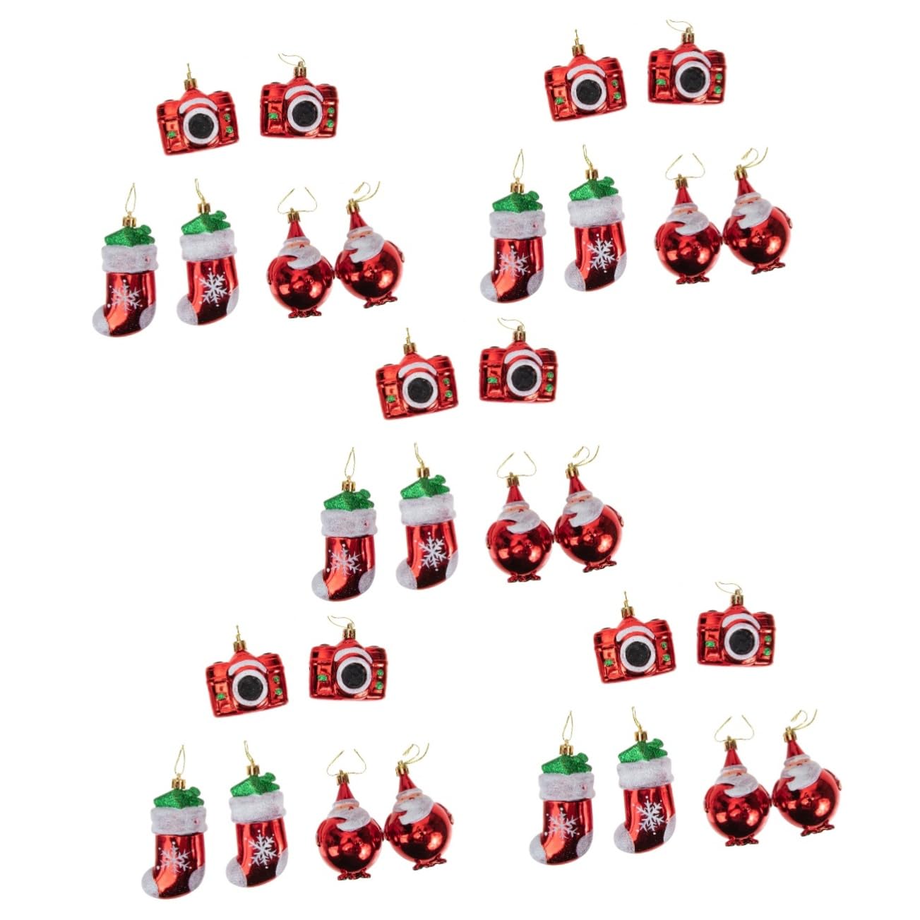 PRETYZOOM Weihnachtskugel Kamera 30 Stk Christbaumschmuck Weihnachtsroter Anhänger Weihnachtsbedarf Weihnachtsdeko Weihnachts Party Weihnachtsschmuck Zum Aufhängen Weihnachtsbaumschmuck Aus Kunststoff