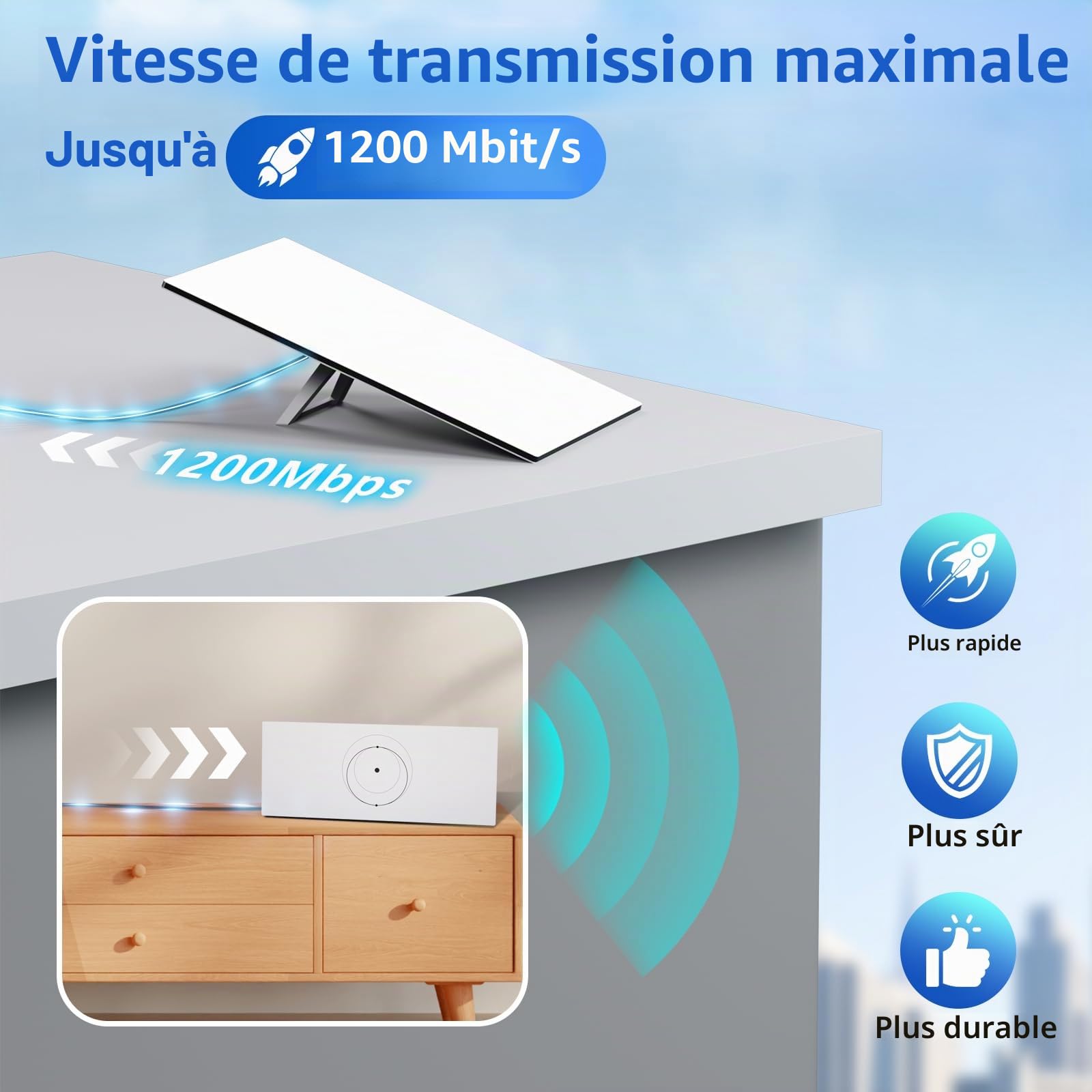 Câble Starlink Gen 3 150FT 46M Rallonge Étanche Pour Standard Satellite V3 Ethernet de Remplacement