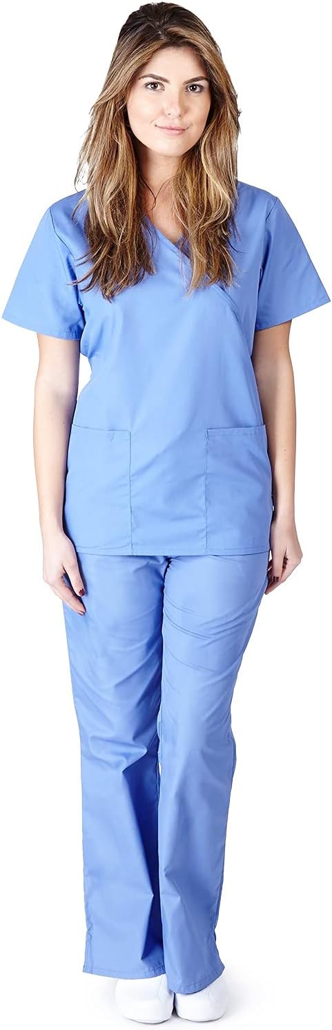 Natural Uniforms Women's Mock Wrap Scrub Set