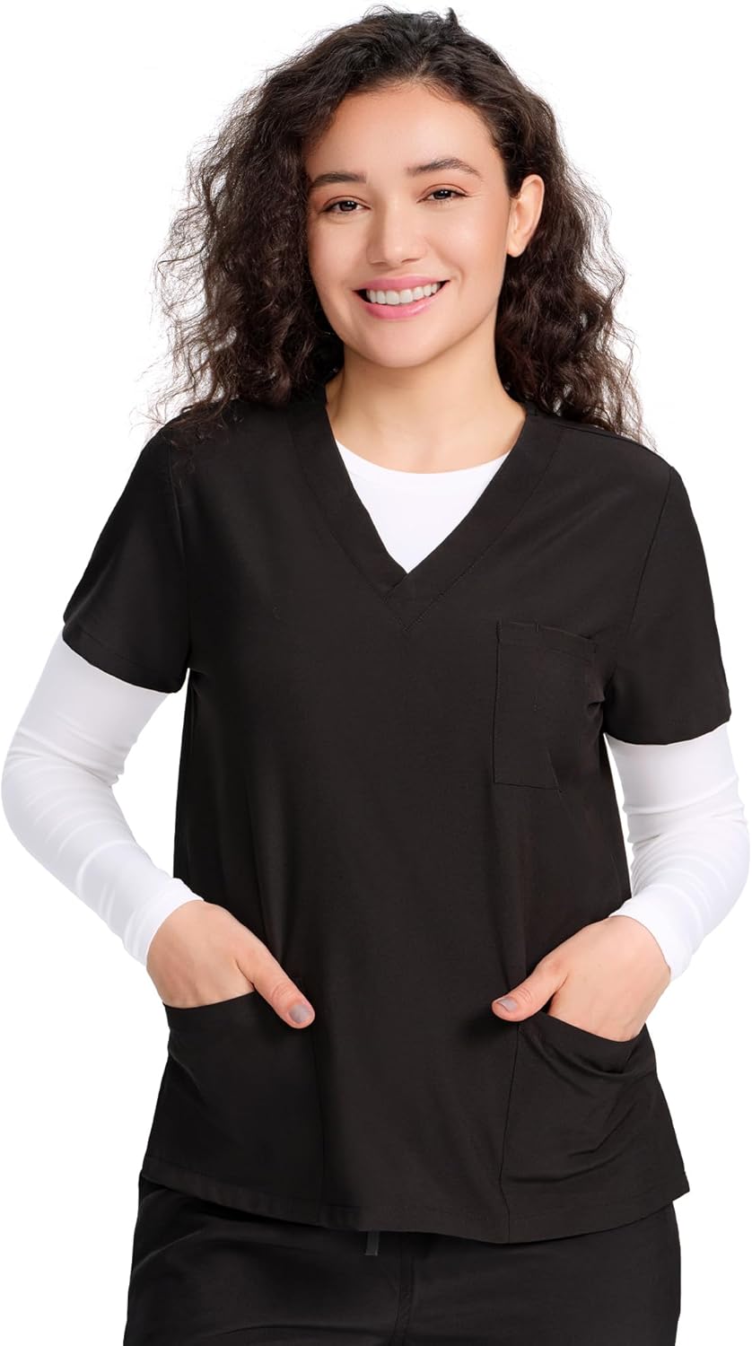 COZYFIT 3 Pack Scrub Undershirts Long Sleeve Women - Underscrub Comfort Tee - Image 7