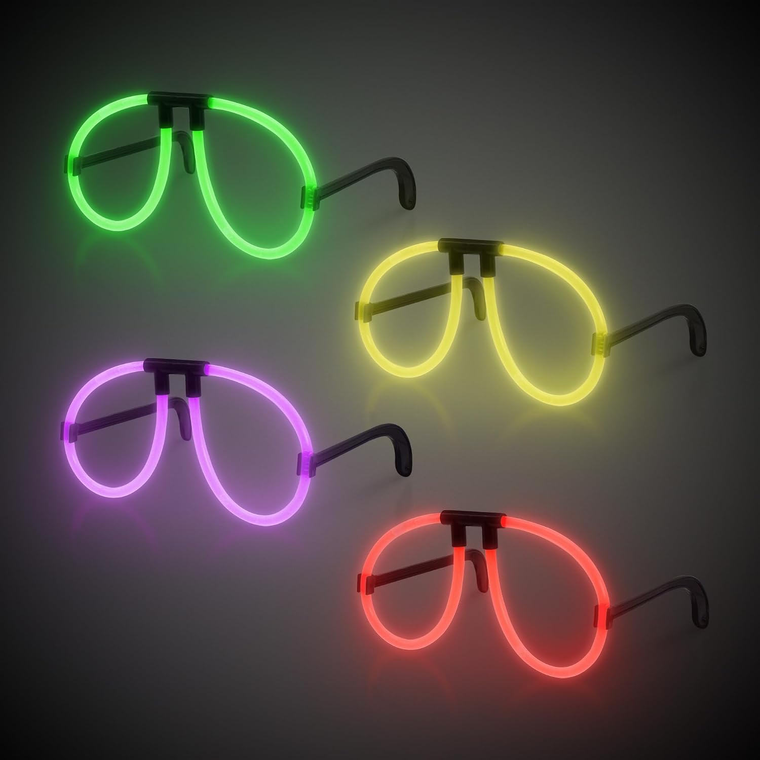 Windy City Novelties - 50 Pack - Aviator Glow Eyeglasses in Bulk | In Assorted Colors | Halloween Costume Supplies, Halloween Party Favors, Raves, EDM Concert, Glow Party, Cosplay