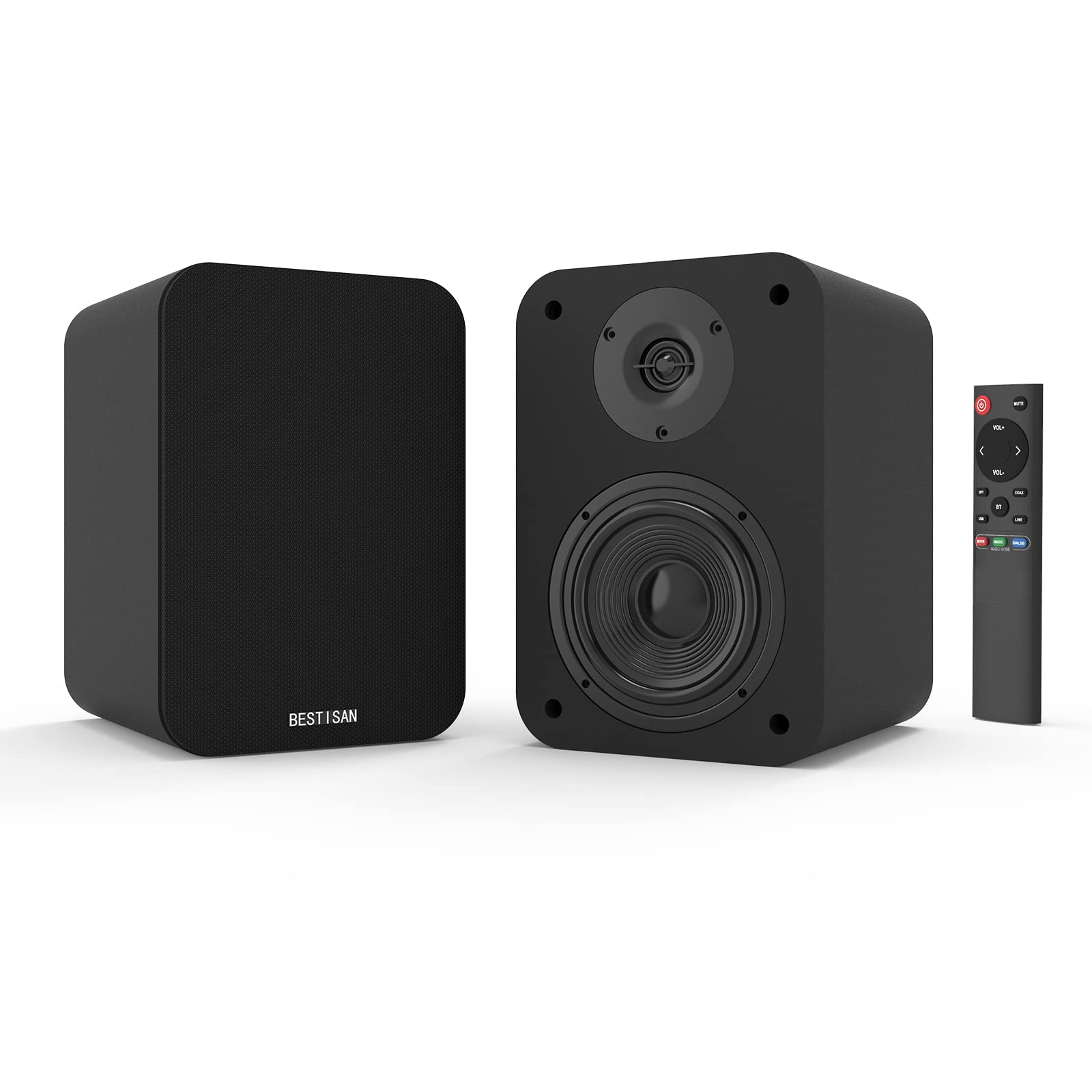 Bookshelf Speakers, BESTISAN 4 Inch Powered Bookshelf Speakers, Active