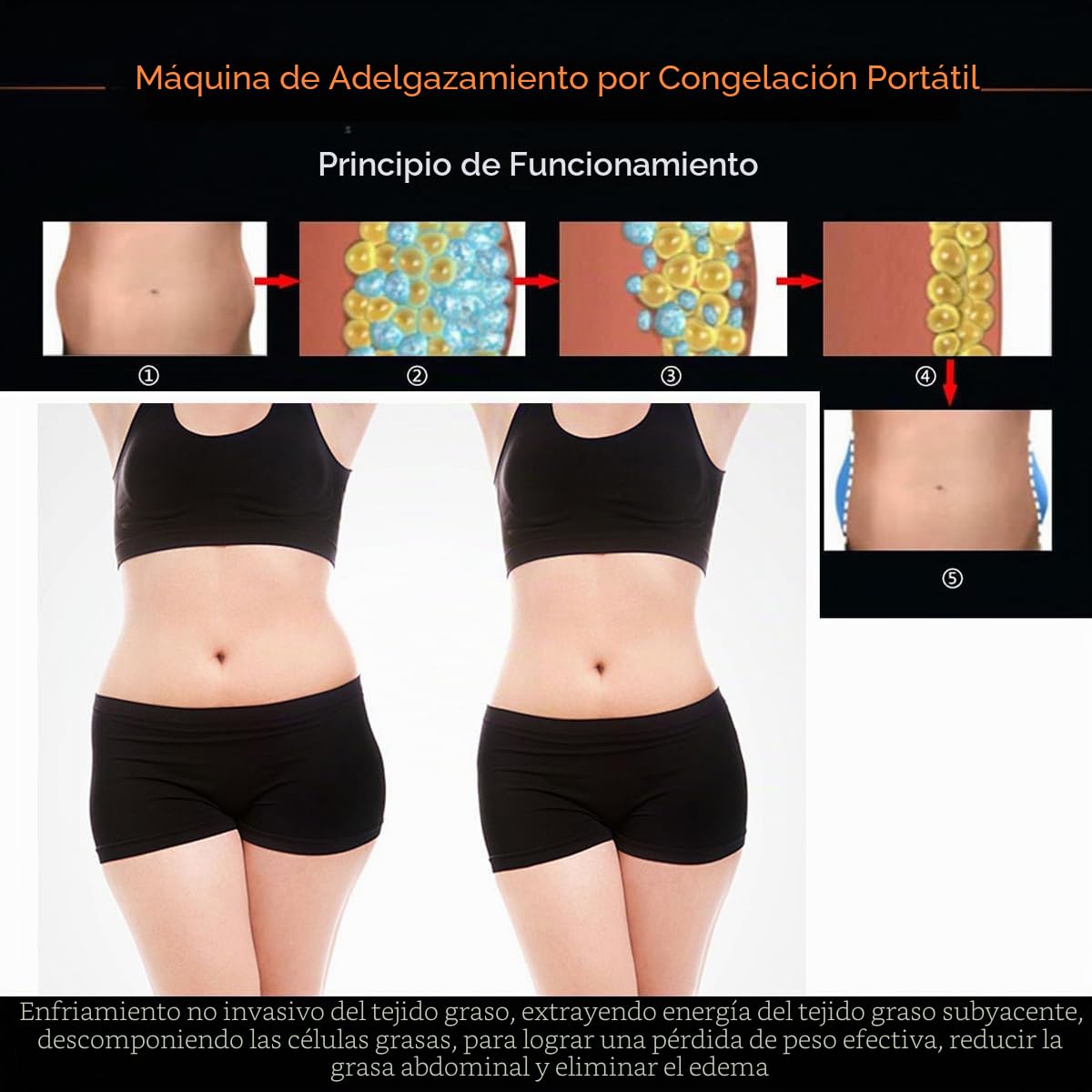 Máquina de Criolipólisis,Portátil Máquina Anticelulitis,Máquina de Eliminación de Grasa,Masajeador Celulitis Muslos, Máquina Adelgazar Barriga,Máquina Crioterapia Levantamiento Reafirmante del Cuerpo