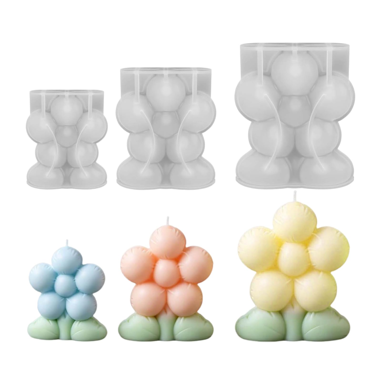 Kaeltsyn 3pcs Silicone Flower for Making and Gift Projects