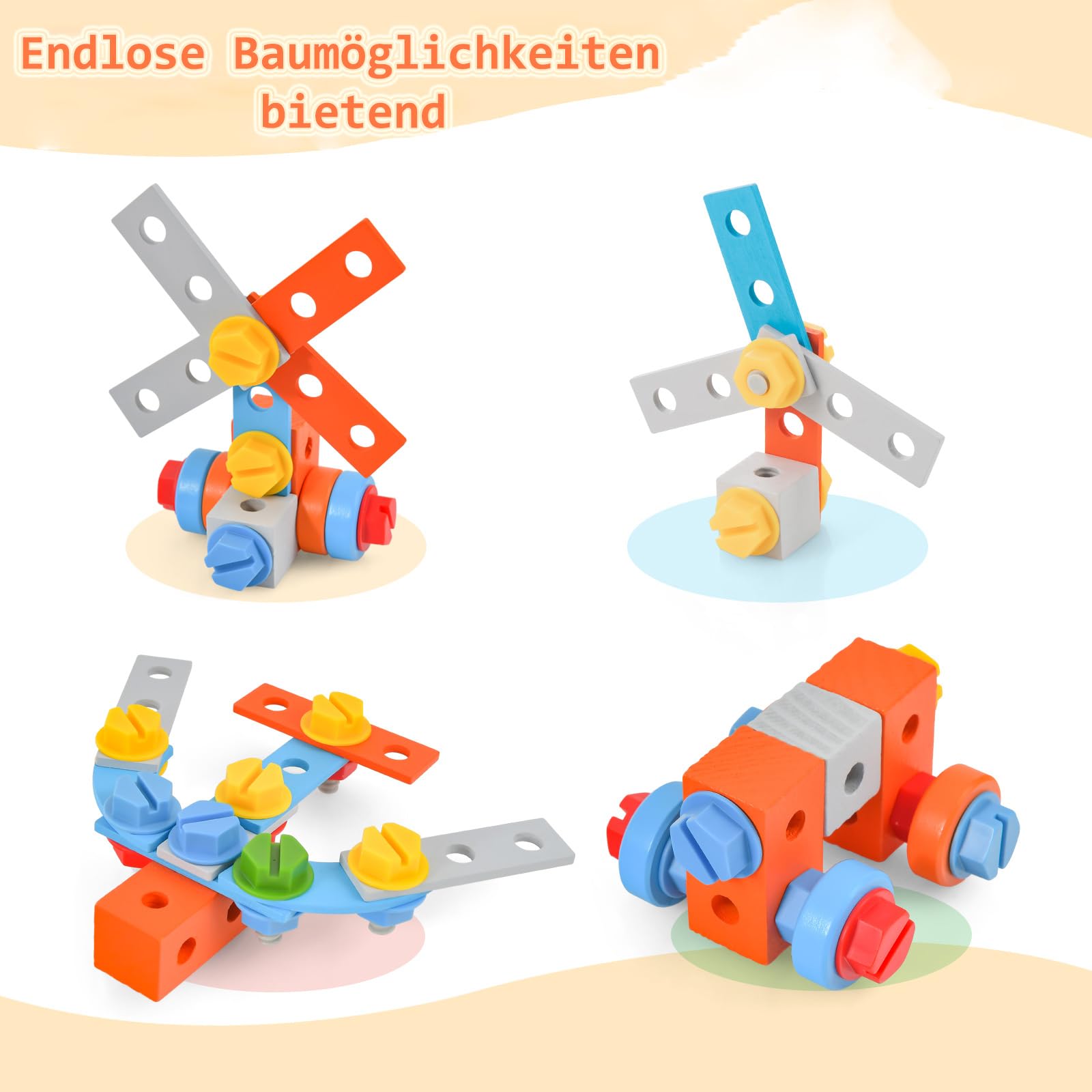 DREAMADE Werkbank Kinder, Werkzeugbank für Kinder aus Holz mit 6 Werkzeugen und 75 Zubehör, Werkzeug Spielzeug Set mit Kreidetafel und hängendem Werkzeughalter, Werkbank für Kinder ab 3 Jahren