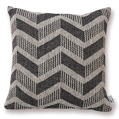 ポッシュリビング MUKT クッションカバー ジグザグ チャコール W43×D43cm 53376