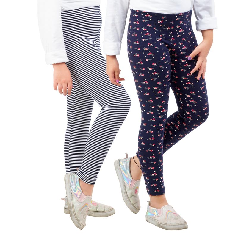 Image of ARIEL Cotton Printed Non-Transparent Regular Fit Ankle Length Leggings for Girls