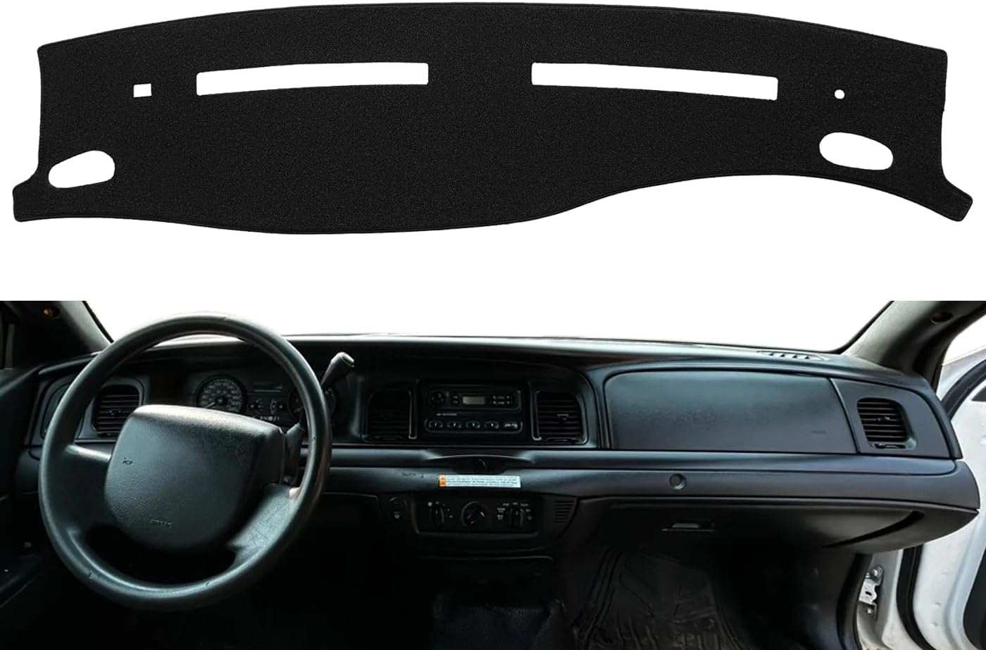 Dash Cover Mat Custom Fit for Ford Crown Victoria/Mercury Grand Marquis Dashboard Cover Pad Carpet Protector (Black) F173