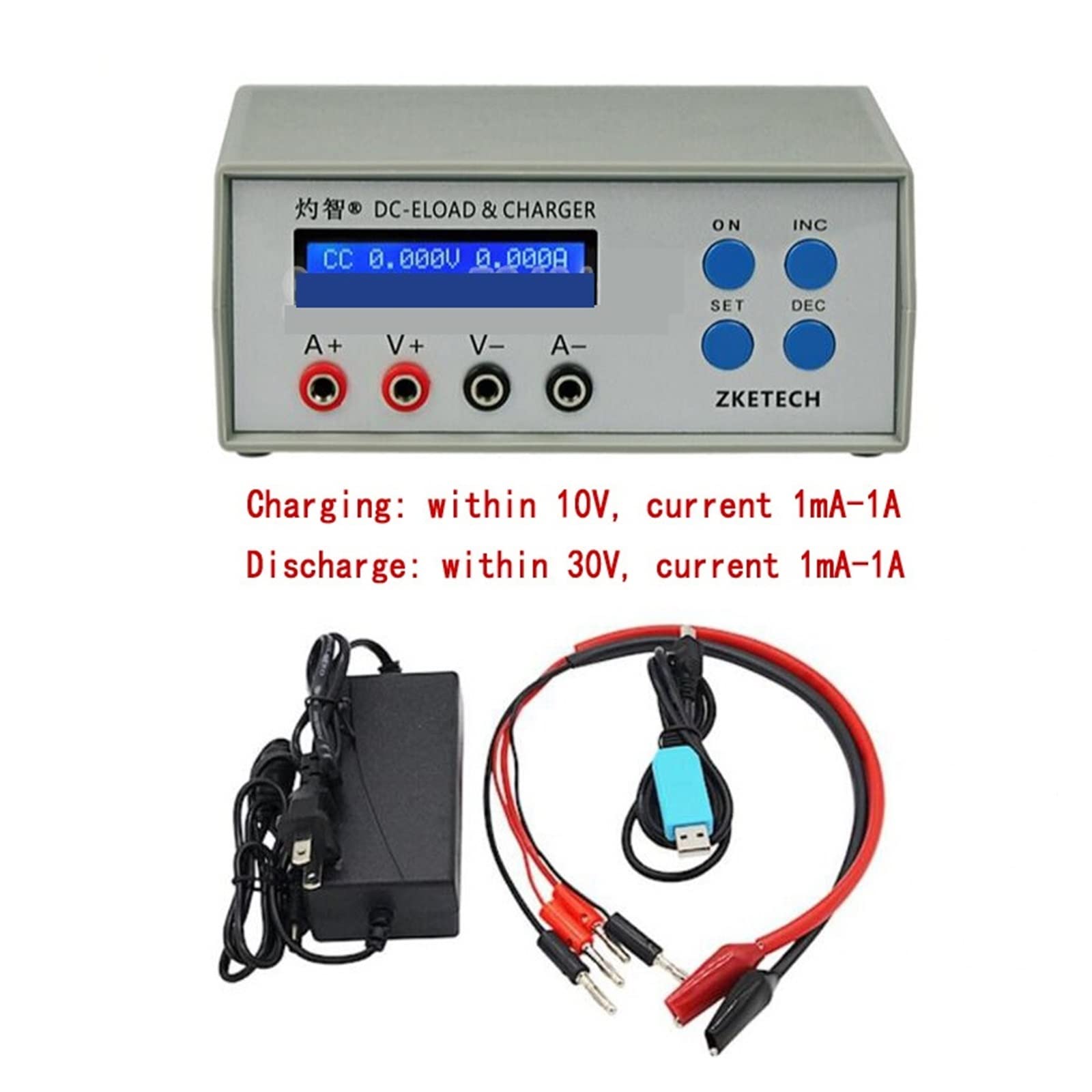 VCHICS Probador de Carga electrónica, EBC-A05 + Capacidad de la batería Rendimiento de Potencia Cargador de Prueba de Carga electrónica for computadora de batería móvil Salida de 5V Fácil de Usar