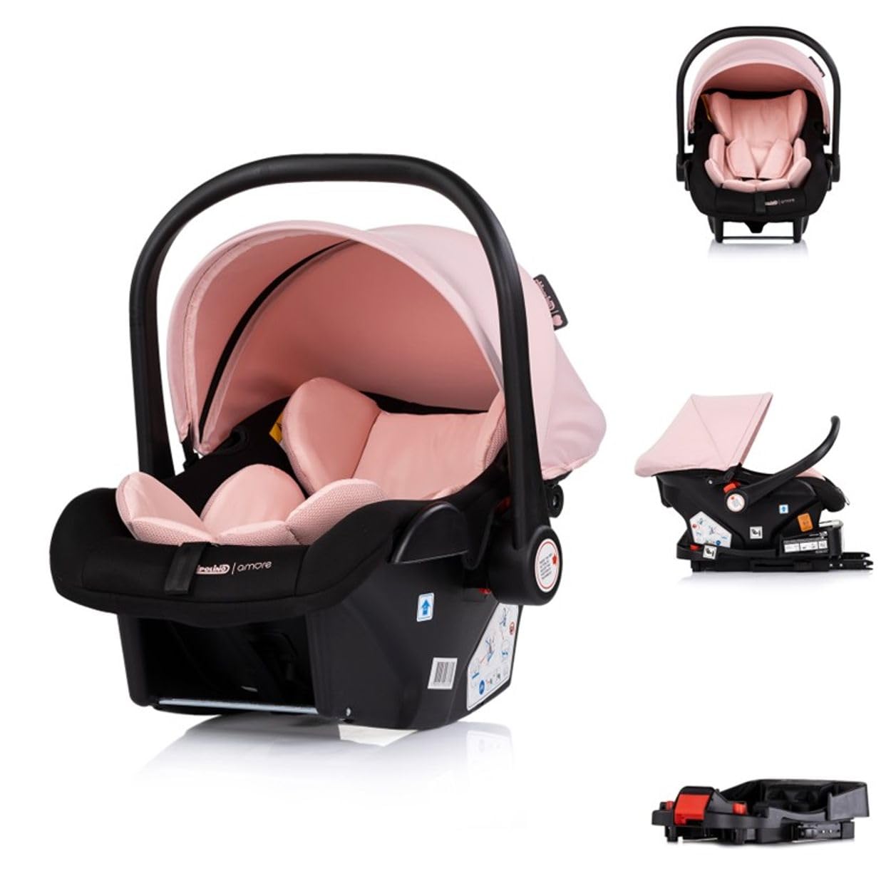 Chipolino Set Babyschale Isofix-Basisstation Amore i-Size Gruppe 0+ (0-13 kg) rosa pink