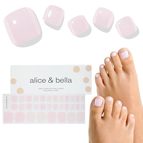 Tiras de uñas de gel semicuradas para pedicura, envolturas, pegatinas UV