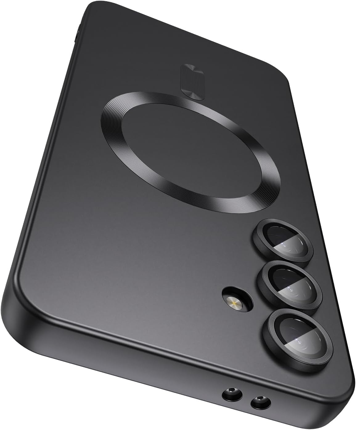 DIZORO Samsung S23 fe Case, Compatible with MagSafe Back Cover, Matte Luxury Metallic Luster Flexible TPU Wireless Charging Shockproof Case with Camera Protector - Black-image-45