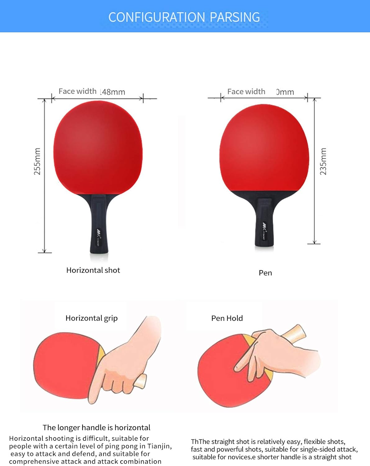 Letuwj Ping Pong Paddle Set Includes 2 Ping Pong Paddles,3 Ping Pong Balls and Carry Case : Sports & Outdoors