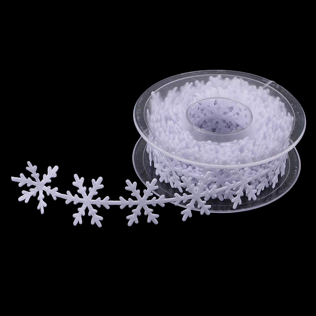 Kawn® 10 Meters Polyester Snowflake Ribbon Trim for Christmas Gift